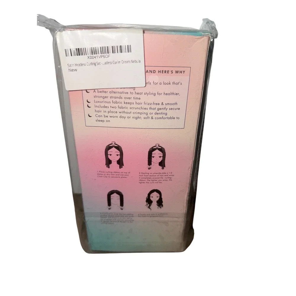 Dream Nebula Satin Heatless Curling Set Soft Cotton‎ Fiber Includes Scrunchies